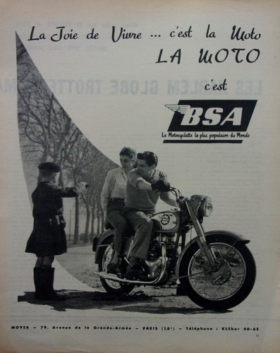Publicité moto bsa annee - ,