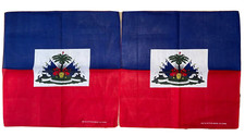 2 PCS 100% Cotton Haitian Flag Bandana PRIDE HEAD SCARF DURAG STYLE FACE MASK   