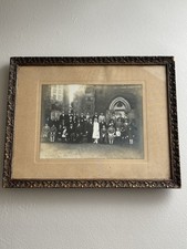Antique framed wedding photograph Camille Lambert Sablé-sur-Sarthe early 20th century