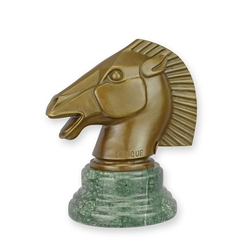 Bronze horse head sculpture - sculpture, on