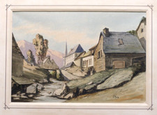 Aquarelle vers 1880 Hautes
