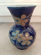 Ceramic vase, hand decorated - Betschdorf Alsace, Alsace sandstone, signed