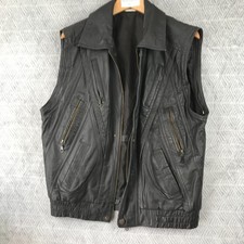 Gilet Homme F92 Cuir Noir Zip