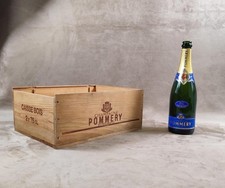 Wooden Box for Champagne Bottles Pommery Made in France Vintage 1980