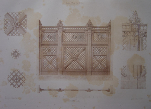 Lithographie grille fer - grille,