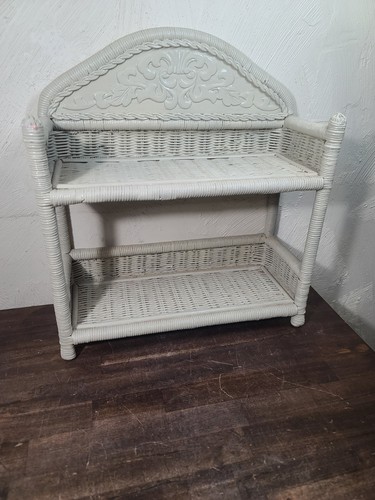 Vintage white wicker tier - vintage, 2