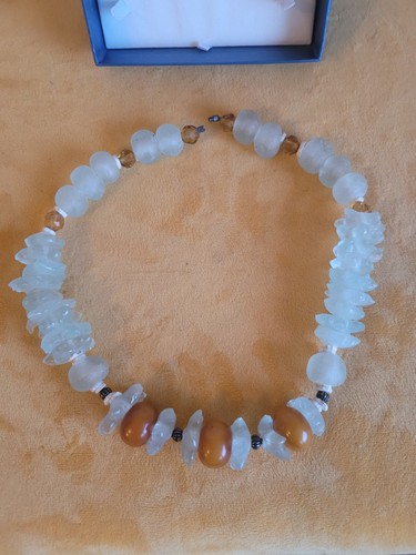 Collier perles verre - collier,