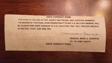 Operation Just Cause Safe Conduct Pass Leaflet 1989 Panama Military Collectible