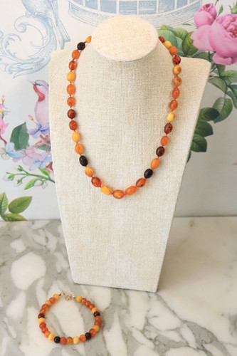 Collier vintage ambre - collier,