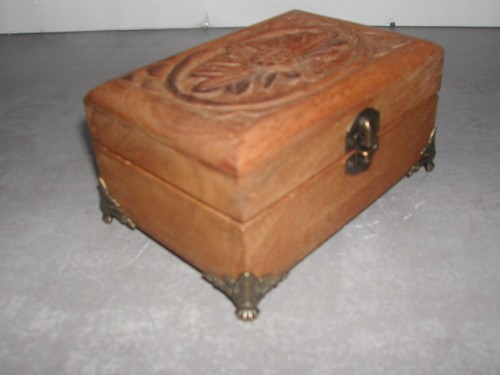 Ancien coffret bois - coffret, massif