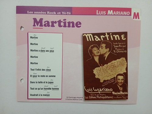 Carte fiche luis mariano - carte,