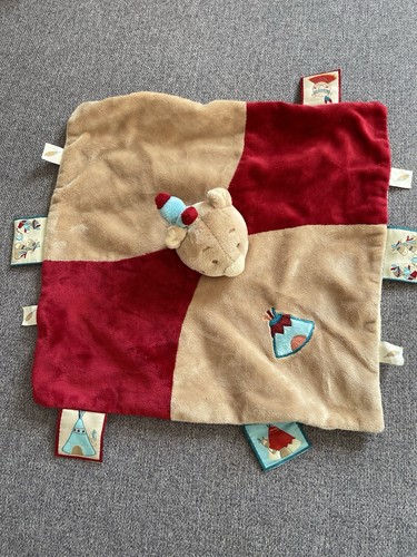 Doudou plat ours pinto indien - ours,