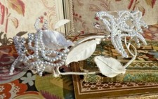 ANTIQUE BRIDAL WREATH, VINTAGE TIARA DECORATED WITH PEARLS AND RHINESTONES 