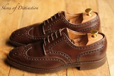 Crockett & Jones Swansea Brown Leather Derby Brogue Lace Up Shoes UK 8 E US 9