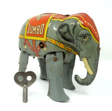 VINTAGE BLOMER & SCHULER TINPLATE JUMBO CLOCKWORK ELEPHANT US ZONE GERMANY 1948
