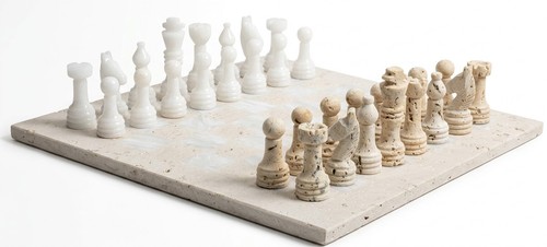 Jeu échecs luxe travertin - d'Échecs,