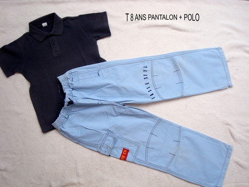 Pantalon bleu ciel marine - pantalon,