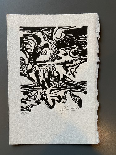 Lithographie sérigraphie noir - lithographie,