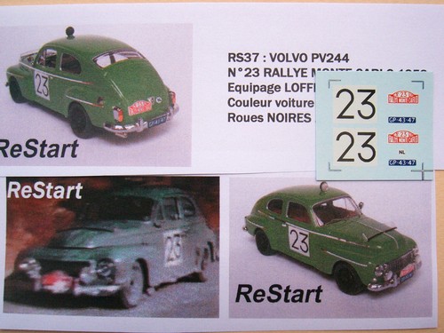 Rs037 decal restart volvo - decal, 1/43