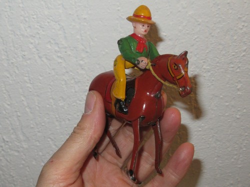 Jouet mécanique 1950 cow - cow, boy