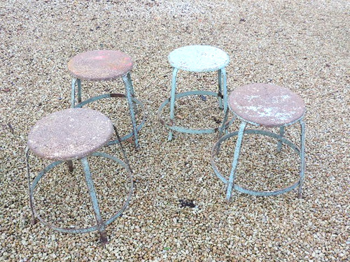 Ancien tabouret metal - tabouret,