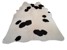 Tapis Peau De Vache Luxe -  Noir et Blanc - 159 cmx 146 cm  Déco Tapis Intérieur