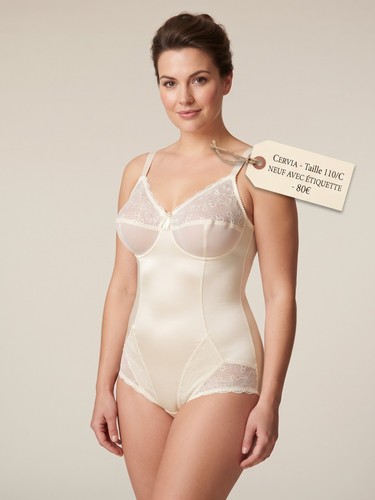 Combiné gaine dentelle - , beige