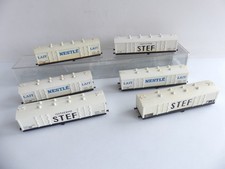 JOUEF 6 CAISSES WAGONS COUVERTS SANS BOGIES STEF / NESTLE
