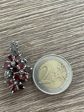 Ancien pendentif  grenat, marcassite et argent massif  925