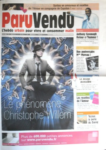 Paru vendu christophe willem - vendu,