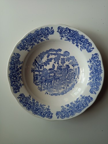 Assiette creuse déco charette - assiette,