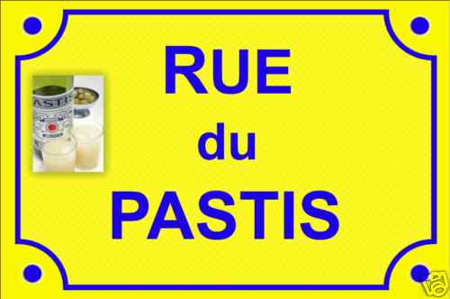 Replica plate street pastis - plate, du