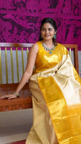 Chemisier jacquard doré - , sari