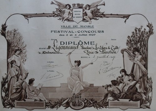 Affiche 1927 diplôme - , festival