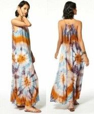 Young Fabulous & Broke Elie Trapeze Maxi Dress in PINK SILVER VENUS Wash  M NWT