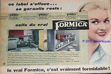 ORIGINAL 1956 FORMICA FURNITURE STRATIFIED DESIGN VINTAGE FRENCH AD ADVERTISEMENT