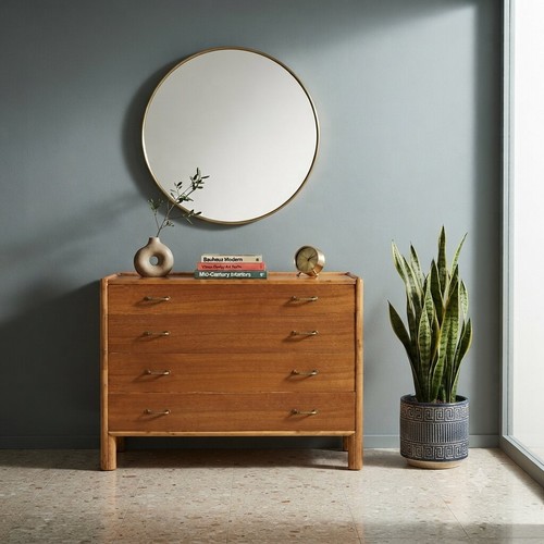 Commode vintage chêne - vintage, laiton
