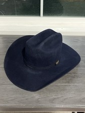 Grand Central Edgar Alvarez Hand Made Cowboy Hat Sz 7 Navy Blue