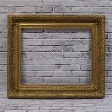Cadre ancien de 1880-1900 en bois décoré peinture dorée Feuillure: 70x57 cm 