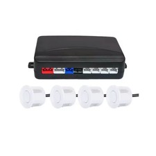 Radar Recul Aide Stationnement Sécurité Auto 4 Capteur Détecteur Parking Blanc