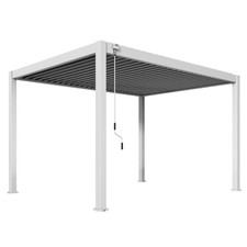 Rockford Pergola en Aluminium 4 x 3 m avec toit à lames orientables blanc