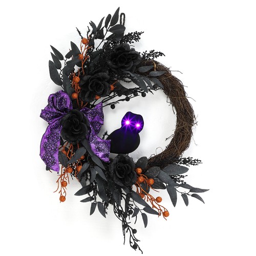 Pre lit halloween - pre-lit, wreath