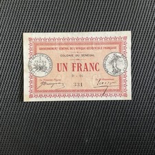 AFRIQUE OCC. FRANÇAISE: 1 Franc Colonie Du Sénégal 11/02/1917, Pick 2b,...