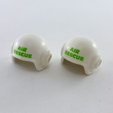 16049 Playmobil Lot de 2 Casques Pilote Hélicoptère Blanc et Vert Air Rescue