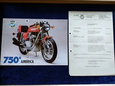 MV Agusta 750 S America brochure punched 1977 + price list