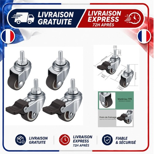 Roulettes meubles m6 - roulettes, 25