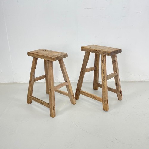 Paire tabourets bois - paire,