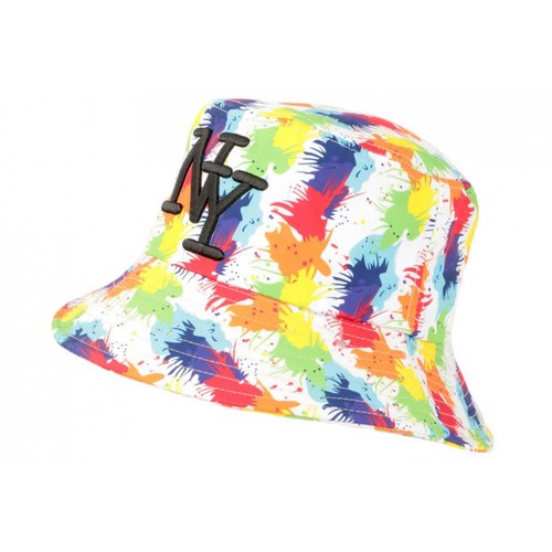 Chapeau bob blanc rouge - ny, et