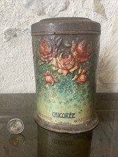 Rare boite ancienne lithographiée CHICOREE pastilles GUYON roses embouties