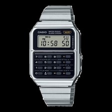 CASIO Vintage Series CA-500WE-1A Silver Calculator Stainless Steel Watch